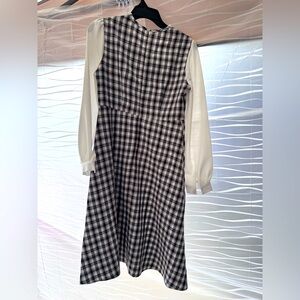 Classic Black and White Plaid Dress